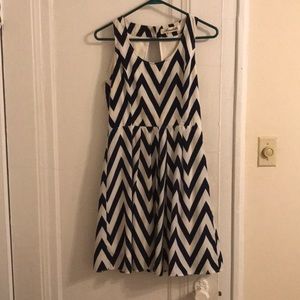 Blue white chevron dress